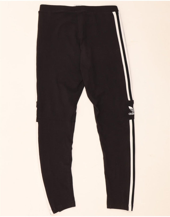 Adidas Womens Graphic Leggings UK 12 Medium Black Cotton