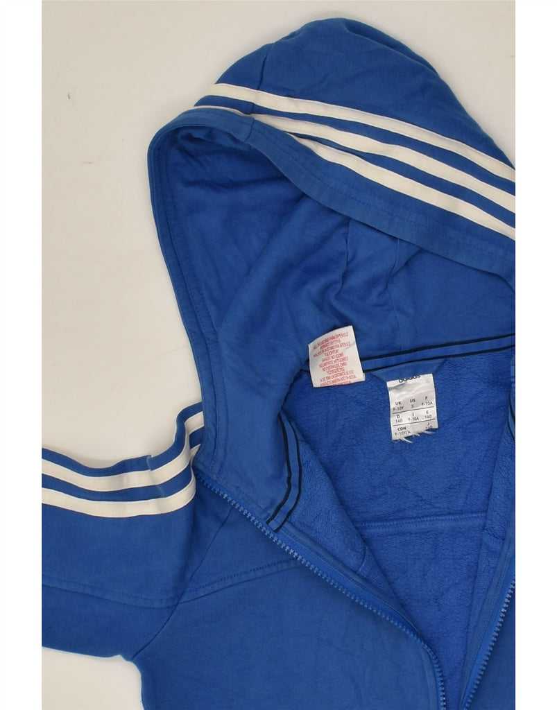 ADIDAS Boys Graphic Zip Hoodie Sweater 9-10 Years Blue Cotton | Vintage Adidas | Thrift | Second-Hand Adidas | Used Clothing | Messina Hembry 