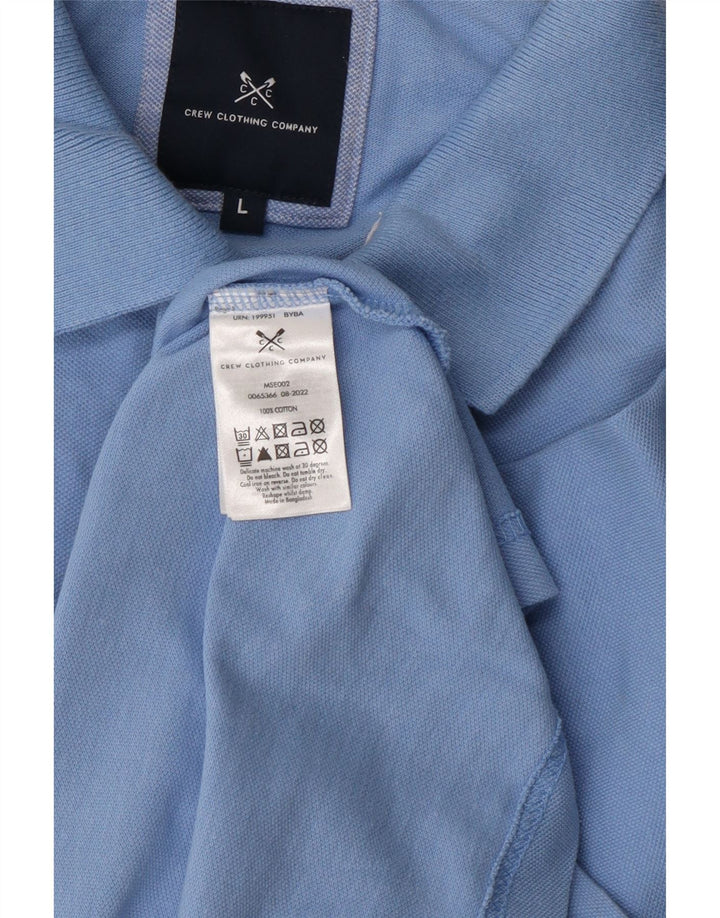 Crew Clothing Mens Polo Shirt Large Blue Cotton