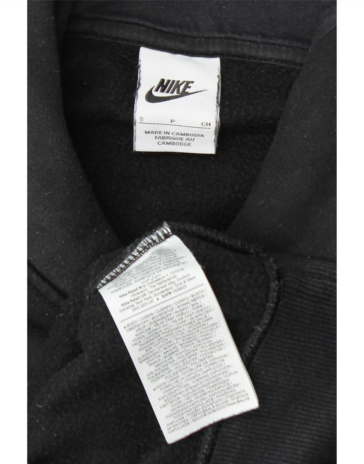 NIKE Womens Oversized Hoodie Jumper UK 10 Small Black Cotton