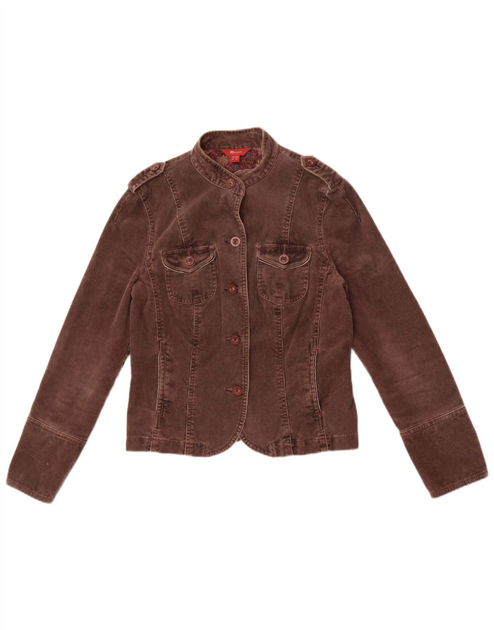 Monsoon Womens Corduroy Jacket UK 10 Small Brown Cotton