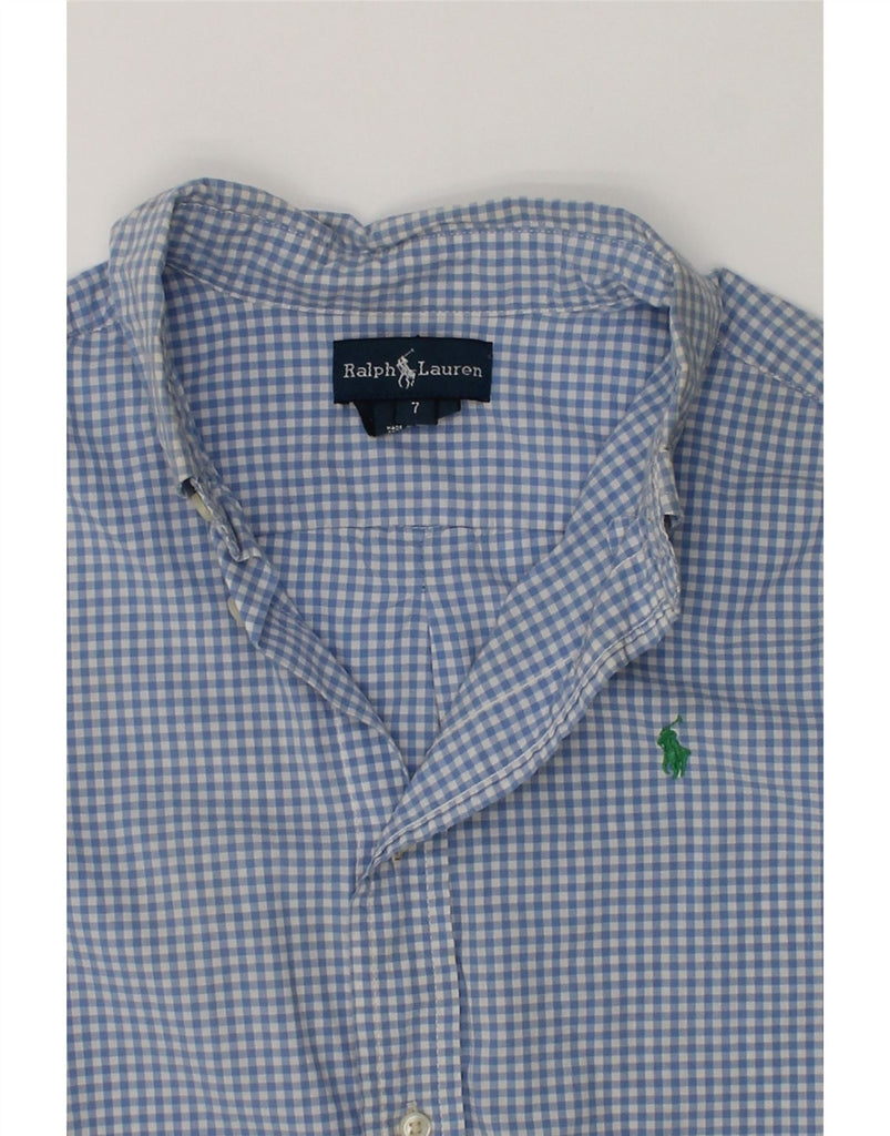 RALPH LAUREN Boys Shirt 6-7 Years Blue Gingham Cotton | Vintage Ralph Lauren | Thrift | Second-Hand Ralph Lauren | Used Clothing | Messina Hembry 