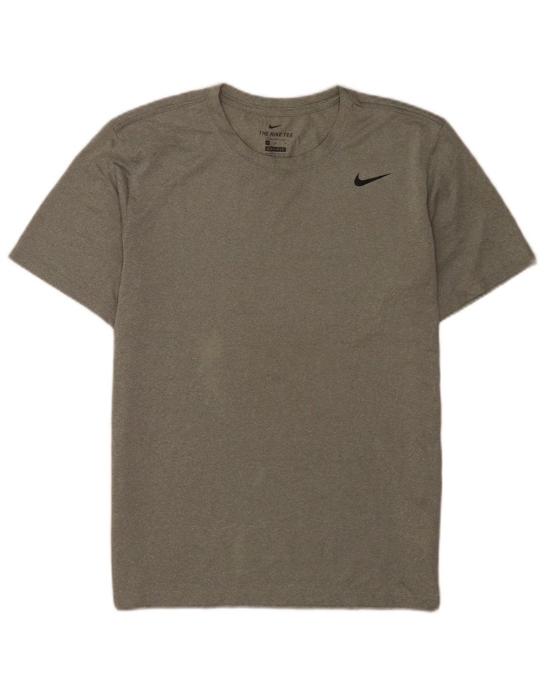 Nike Mens Dri Fit T-Shirt Top Medium Grey Polyester