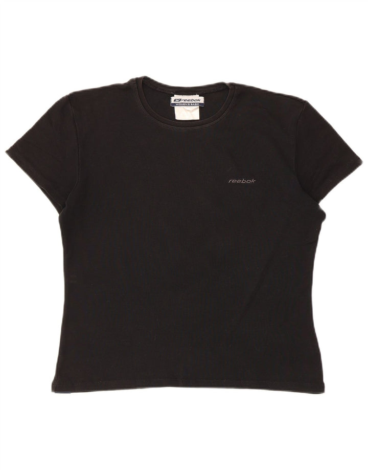 Reebok Womens T-Shirt Top UK 14 Large Black