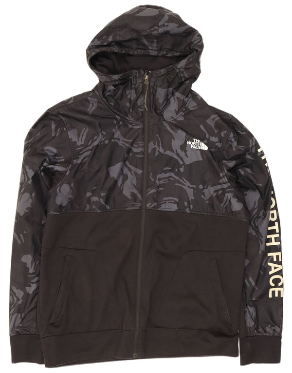 The North Face Mens Graphic Zip Hoodie Sweater Large Black Camouflage