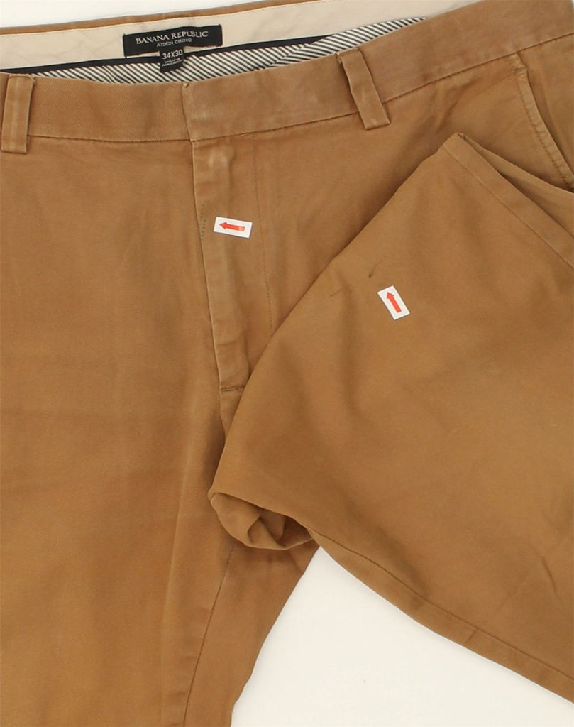 BANANA REPUBLIC Mens Aiden Straight Chino Trousers W34 L30 Beige Cotton | Vintage Banana Republic | Thrift | Second-Hand Banana Republic | Used Clothing | Messina Hembry 