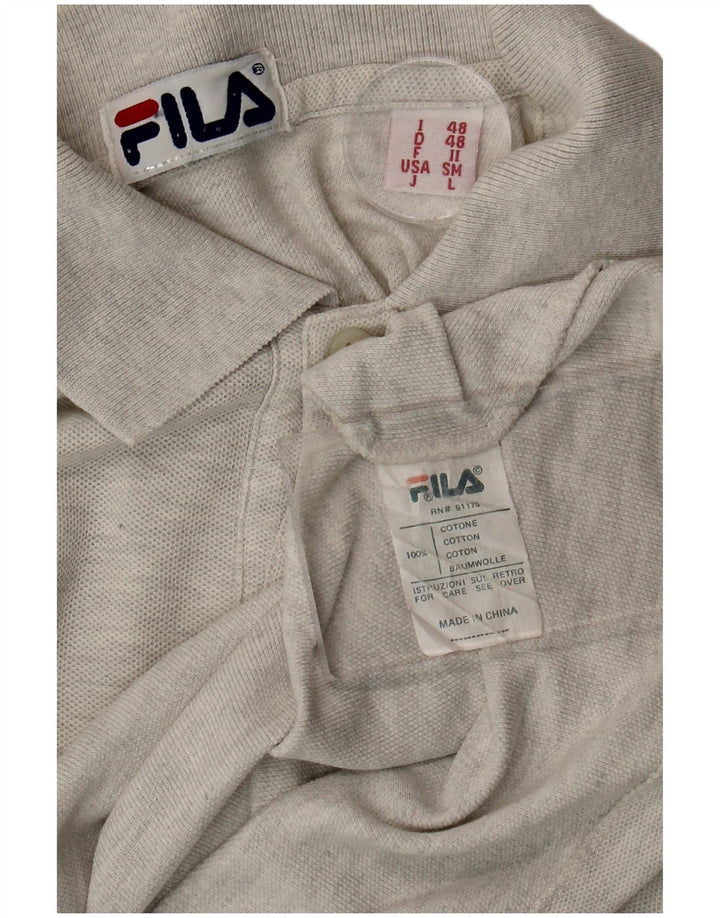 Fila Mens Polo Shirt IT 48 Medium Grey Cotton
