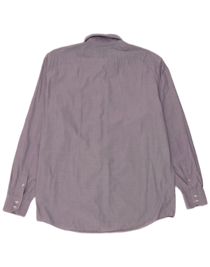 Lacoste Mens Shirt Size 43 Large Blue Cotton