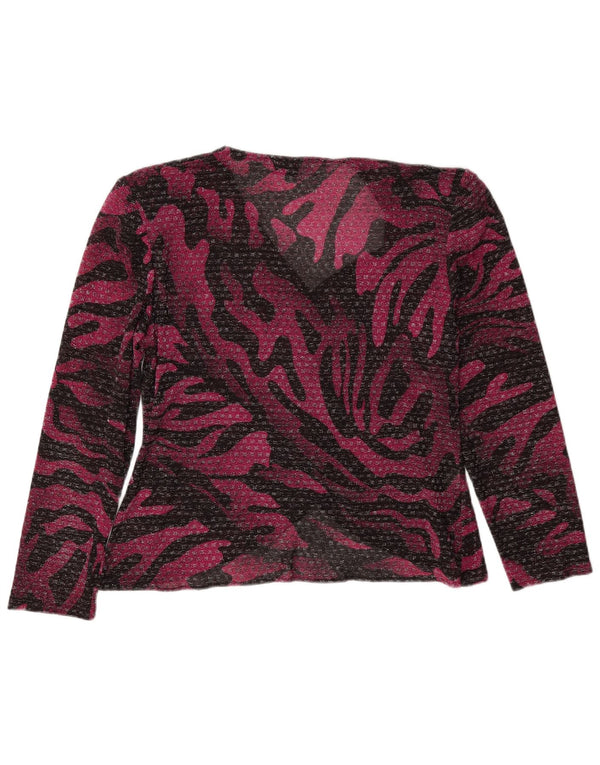 Vintage Womens Long Sleeve Blouse Top IT 46 Large Purple Animal Print