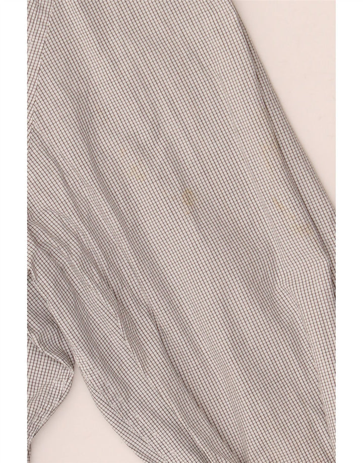Calvin Klein Mens Slim Fit Formal Shirt Medium Grey Gingham Cotton