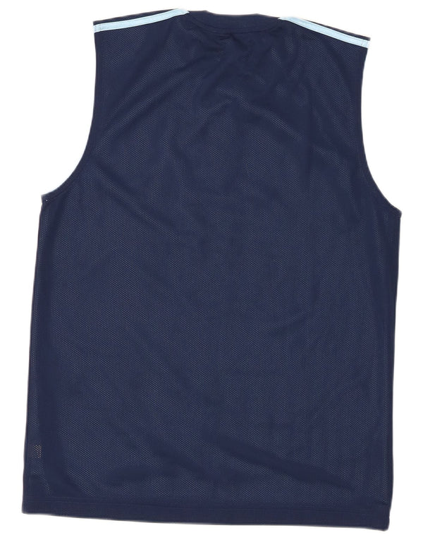 Adidas Mens Graphic Vest Top Small Navy Blue Polyester