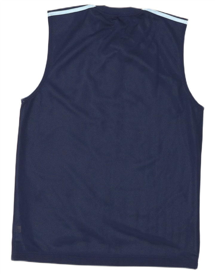 Adidas Mens Graphic Vest Top Small Navy Blue Polyester