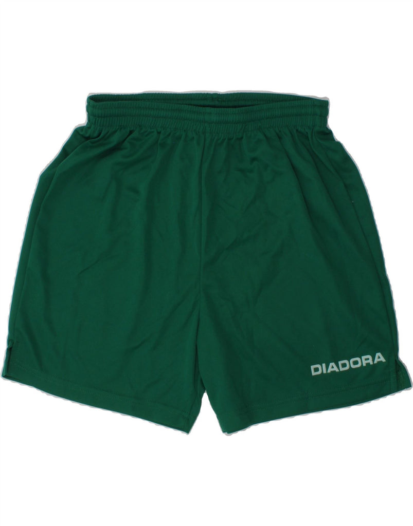 DIADORA Boys Sport Shorts 15-16 Years XL Green Polyester | Vintage Diadora | Thrift | Second-Hand Diadora | Used Clothing | Messina Hembry 