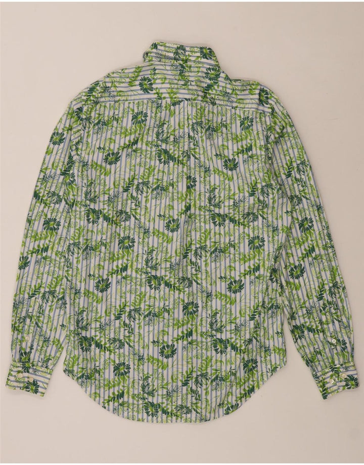 MASSIMO DUTTI Mens Shirt Size 40 Medium Green Floral Cotton