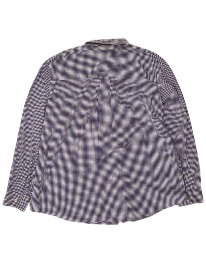 Chaps Mens Shirt 2XL Blue Check Cotton