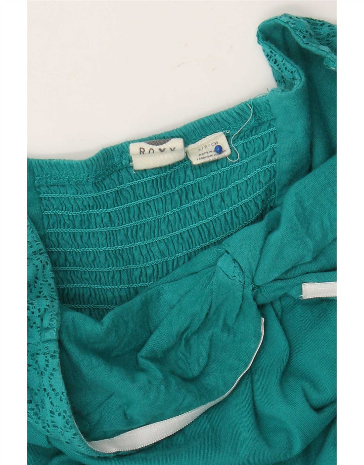 Roxy Womens Asymmetric Strapless Dress UK 10 Small Turquoise