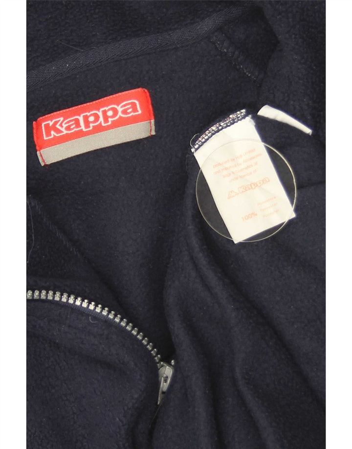 Kappa Mens Zip Neck Fleece Jumper Small Navy Blue Polyester