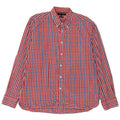 Tommy Hilfiger Mens Custom Fit Shirt XL Red Gingham Cotton