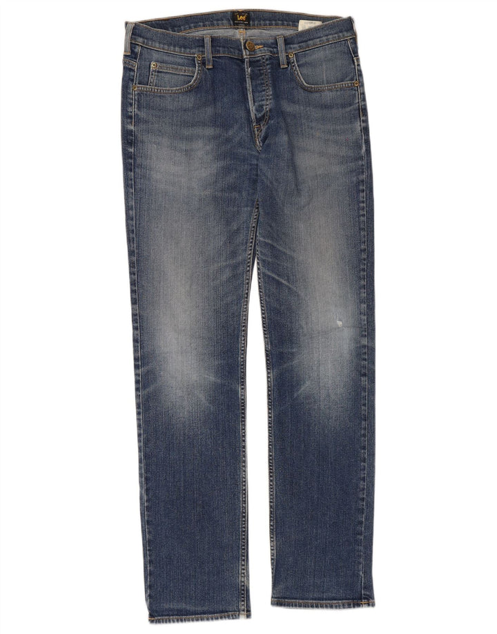 Lee Mens Powell Distressed Slim Jeans W33 L34 Blue Cotton