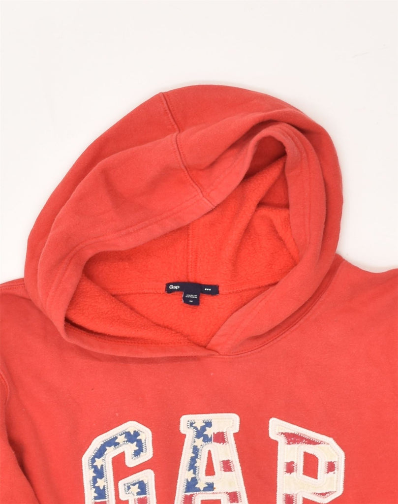 GAP Womens Graphic Hoodie Jumper UK 14 Medium Red Cotton | Vintage Gap | Thrift | Second-Hand Gap | Used Clothing | Messina Hembry 