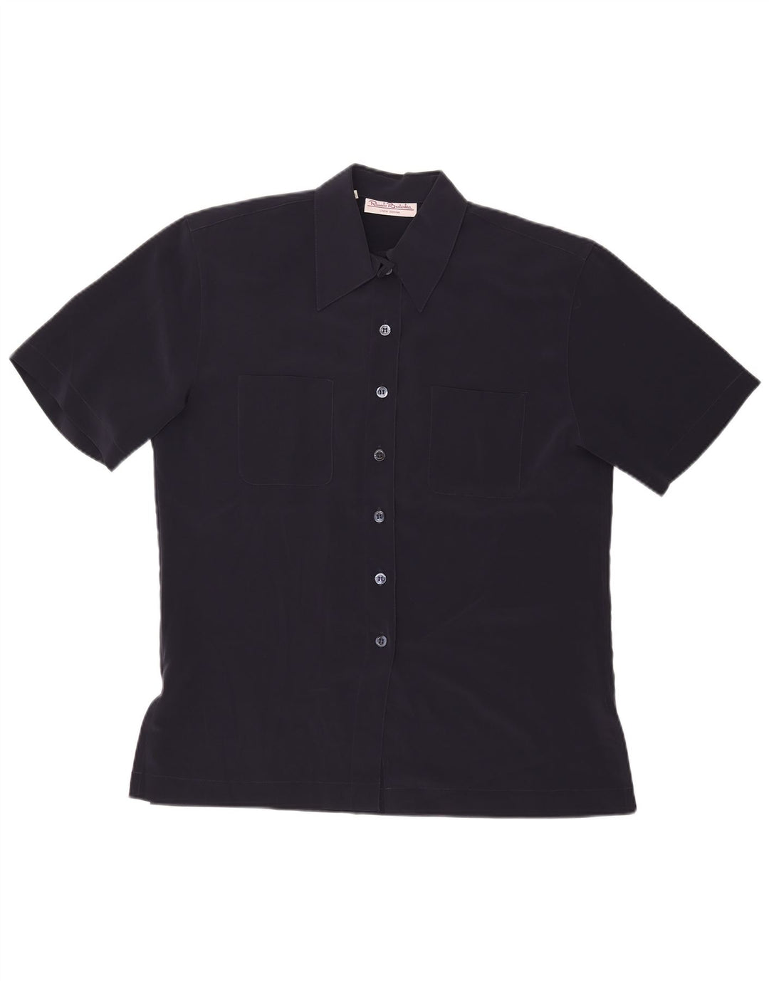 RENATO BALESTRA Womens Short Sleeve Shirt Blouse IT 44 Medium Navy Blue