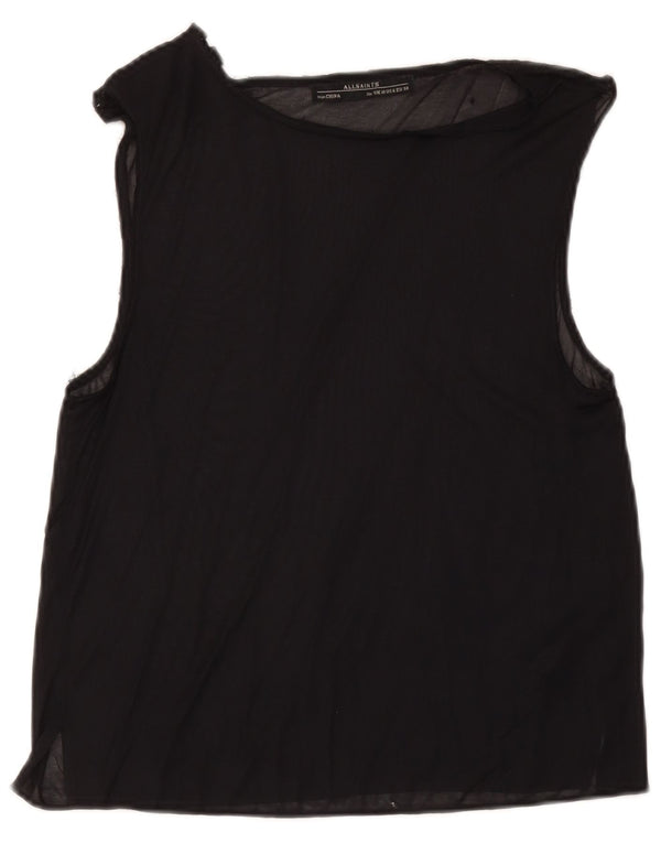 All Saints Womens Sleeveless Blouse Top UK 10 Small Black Acetate