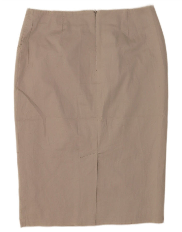 Marks & Spencer Womens Pencil Skirt UK 12 Medium W30  Beige Cotton