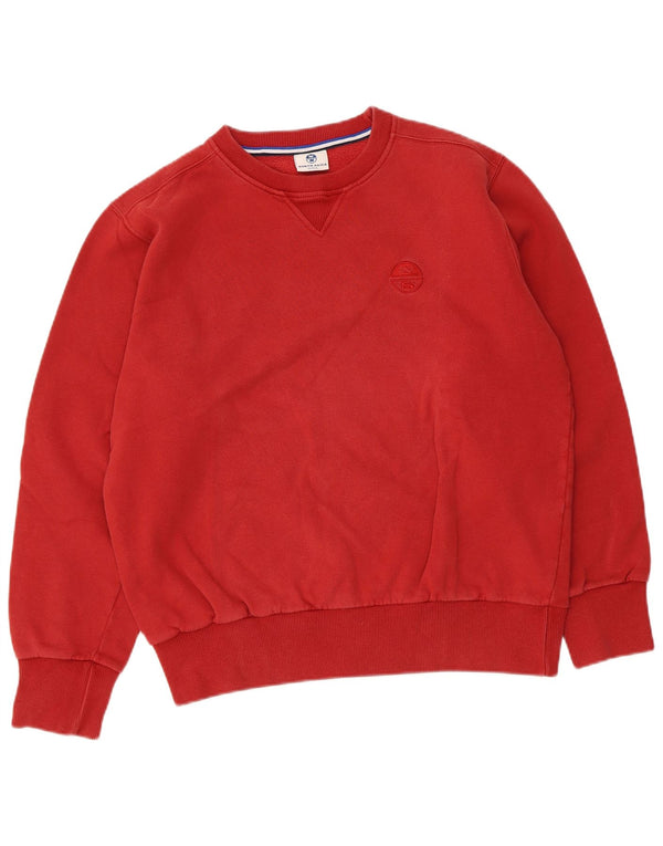North Sails Mens Sweatshirt Jumper Large Red Cotton
