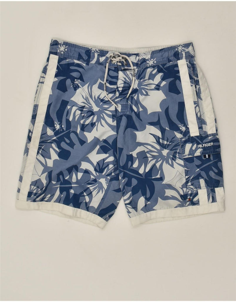 TOMMY HILFIGER Mens Swimming Shorts Small Navy Blue Floral Polyester | Vintage Tommy Hilfiger | Thrift | Second-Hand Tommy Hilfiger | Used Clothing | Messina Hembry 