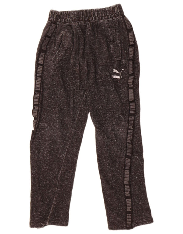 Puma Boys Graphic Tracksuit Trousers 7-8 Years Small Black Cotton