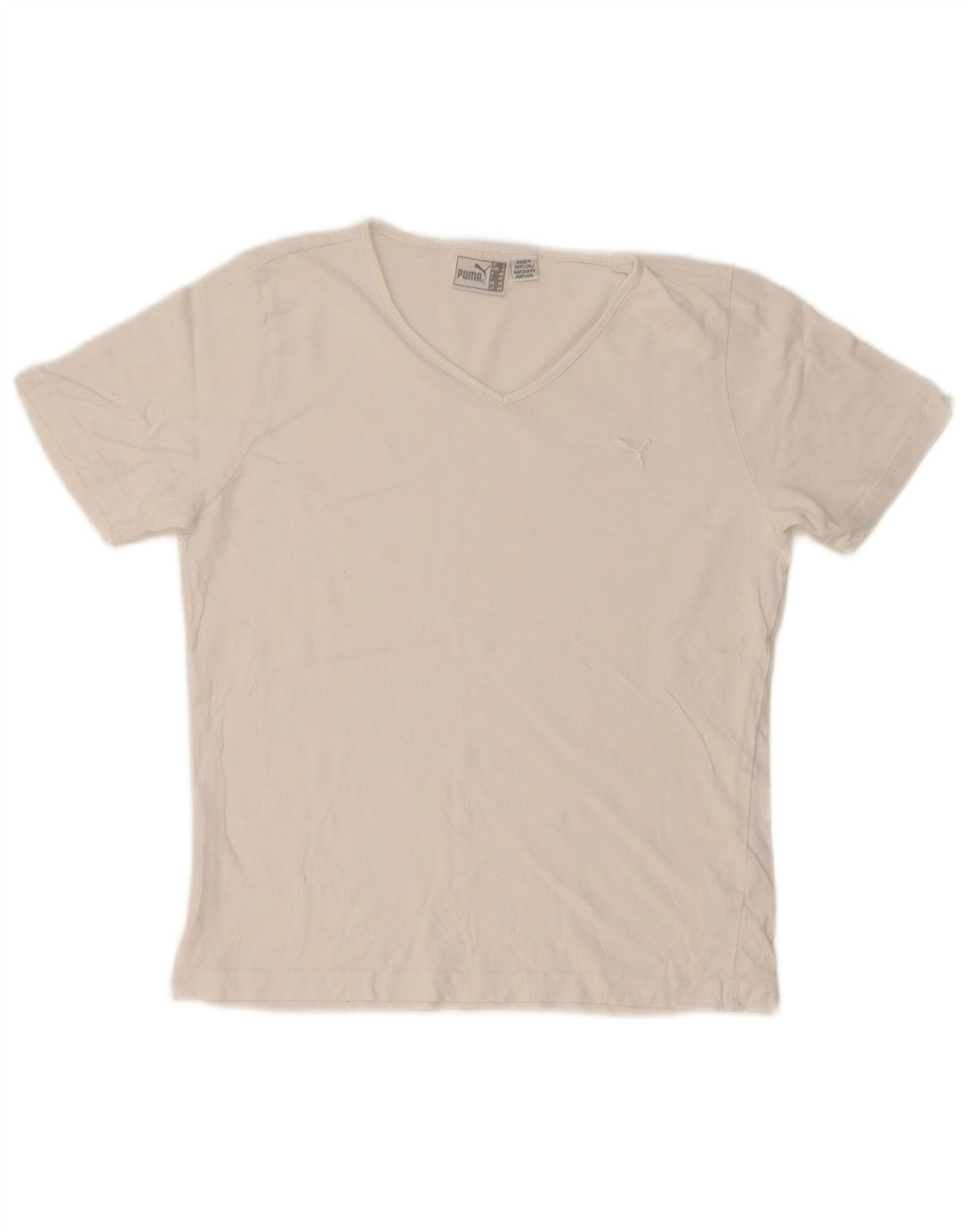 Puma Womens T-Shirt Top UK 14 Medium White Cotton