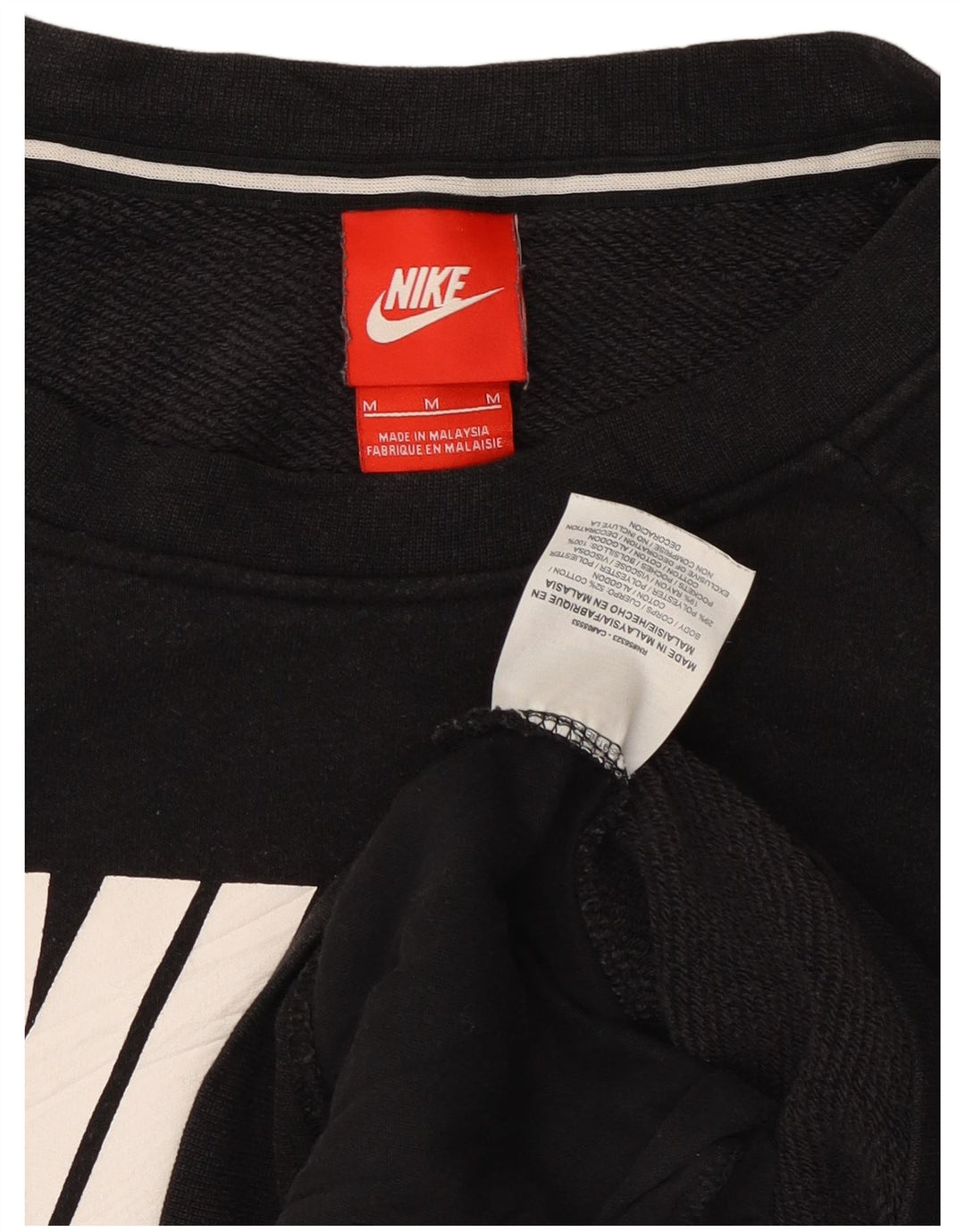 Nike Womens Graphic Sweatshirt Jumper UK 14 Medium Black