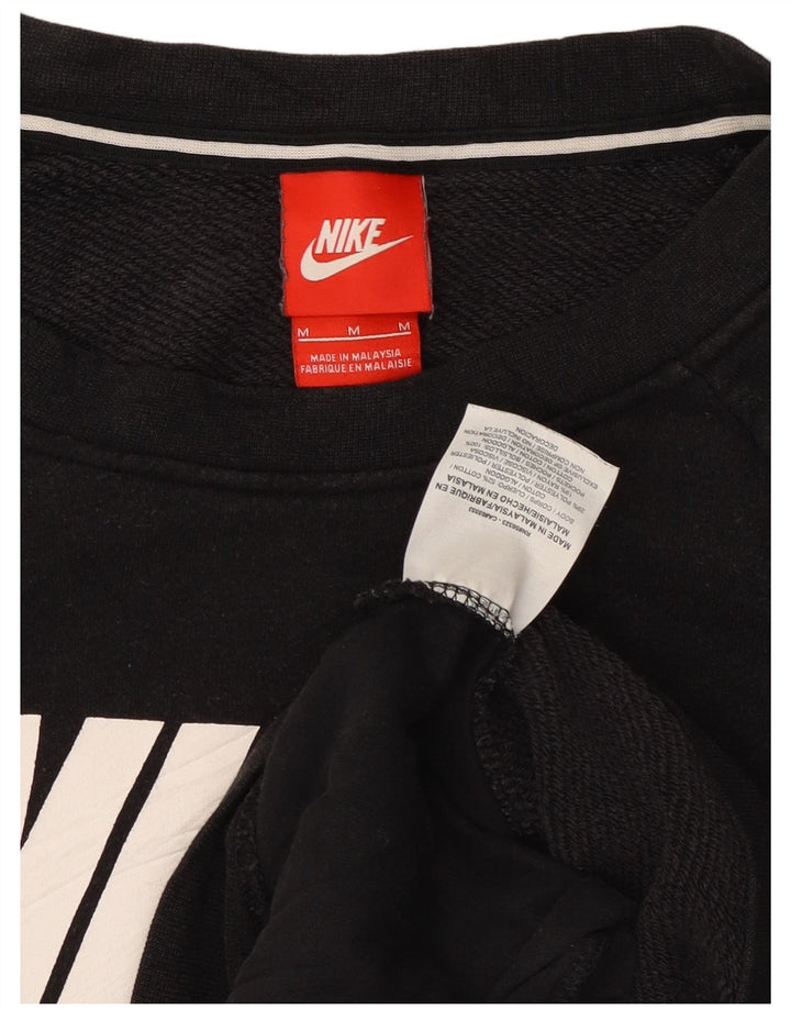 Nike Womens Graphic Sweatshirt Jumper UK 14 Medium Black