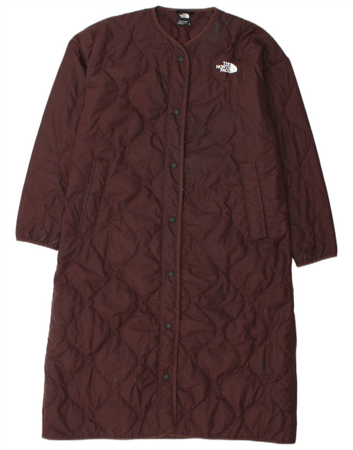 The North Face Womens Oversized Quilted Overcoat UK 14 Medium Brown