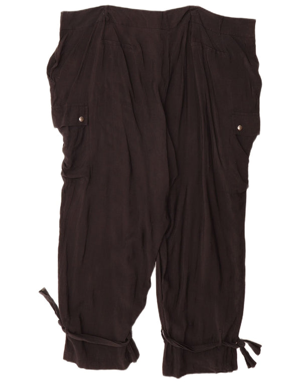 Marks & Spencer Womens Autograph Cargo Trousers UK 24 4XL W44 L29 Black