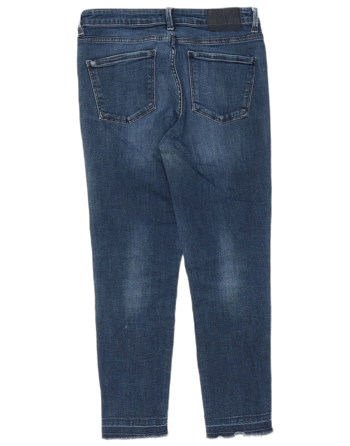 Zara Womens Slim Cropped Jeans W28 L24 Navy Blue