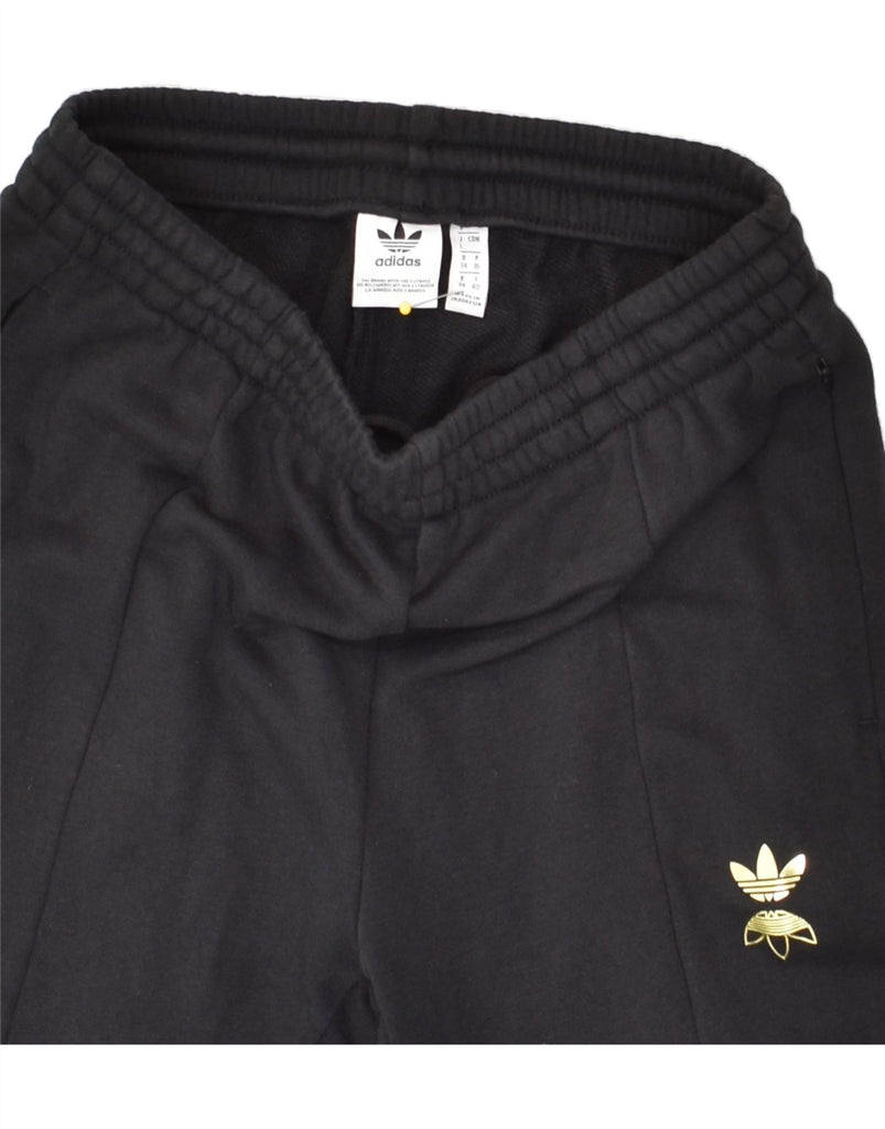 ADIDAS Womens Tracksuit Trousers UK 8 Small  Black Cotton | Vintage Adidas | Thrift | Second-Hand Adidas | Used Clothing | Messina Hembry 