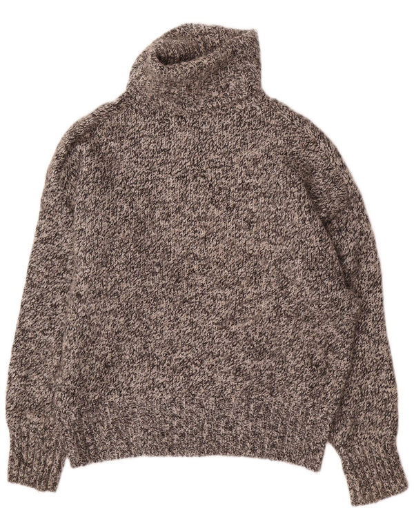 Zara Womens Oversized Roll Neck Jumper Sweater UK 10 Small Grey Flecked