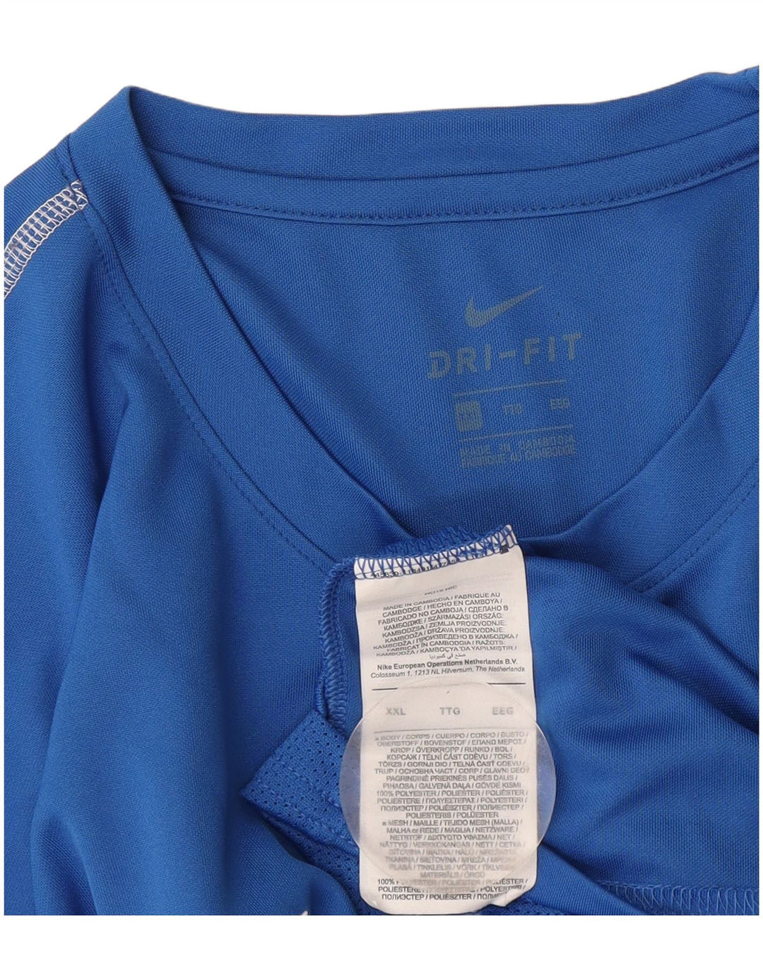Nike Mens Dri Fit T-Shirt Top 2XL Blue Polyester