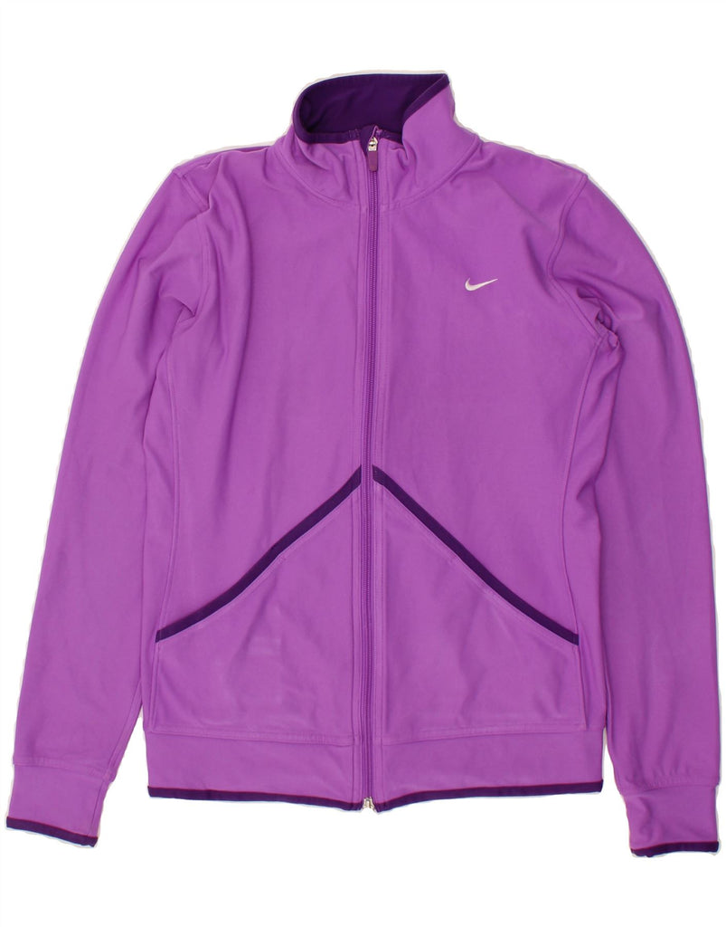 NIKE Womens Tracksuit Top Jacket UK 14 Medium Purple Polyester Vintage Nike and Second-Hand Nike from Messina Hembry 
