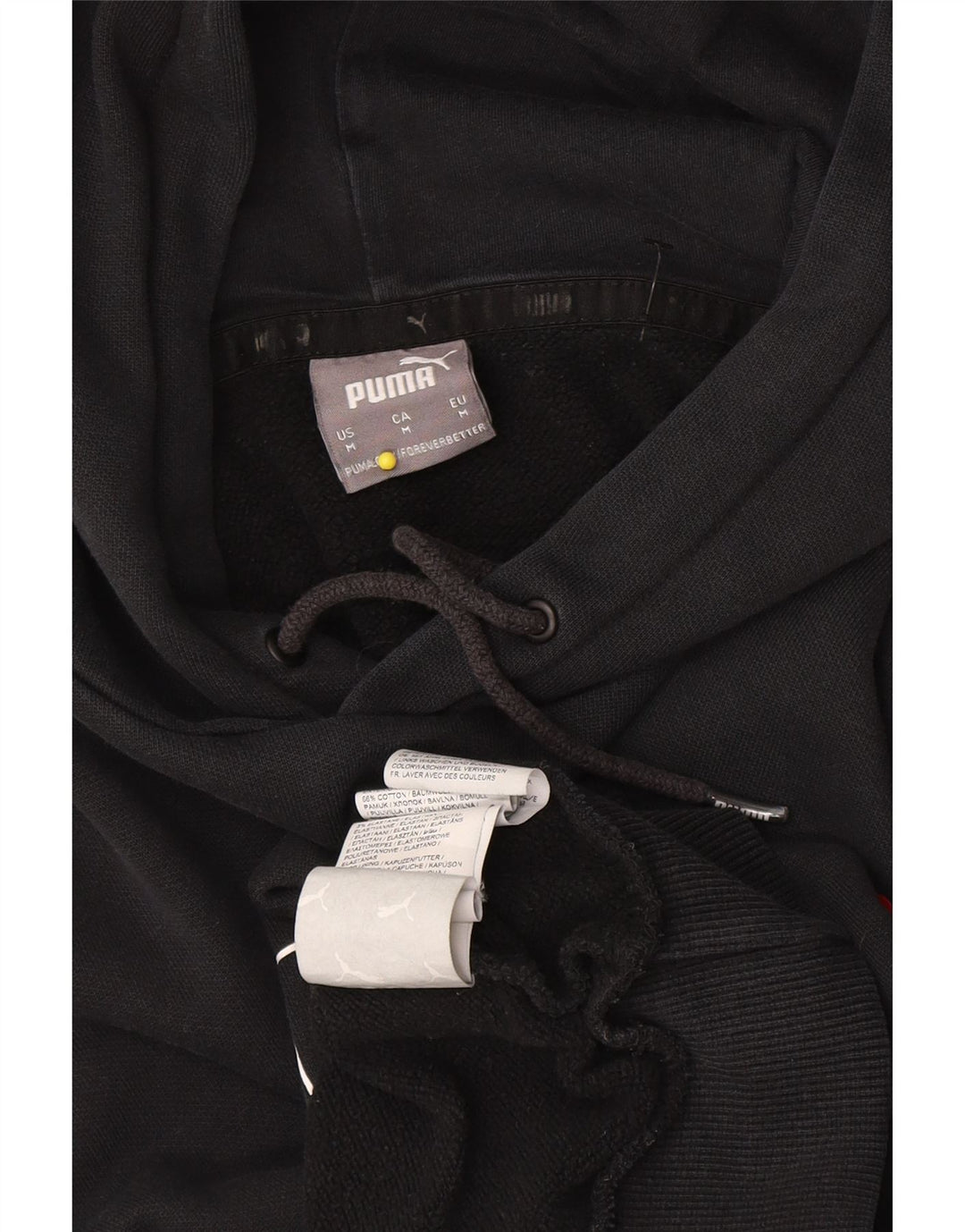 Puma Mens Graphic Hoodie Jumper Medium Black Cotton