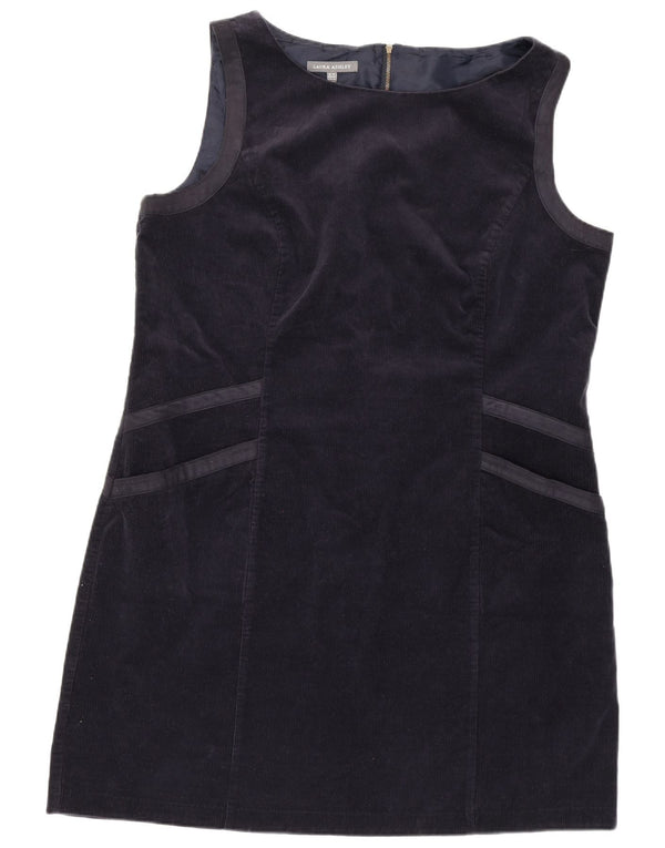 Laura Ashley Womens Sleeveless Corduroy Sheath Dress UK 18 XL Navy Blue