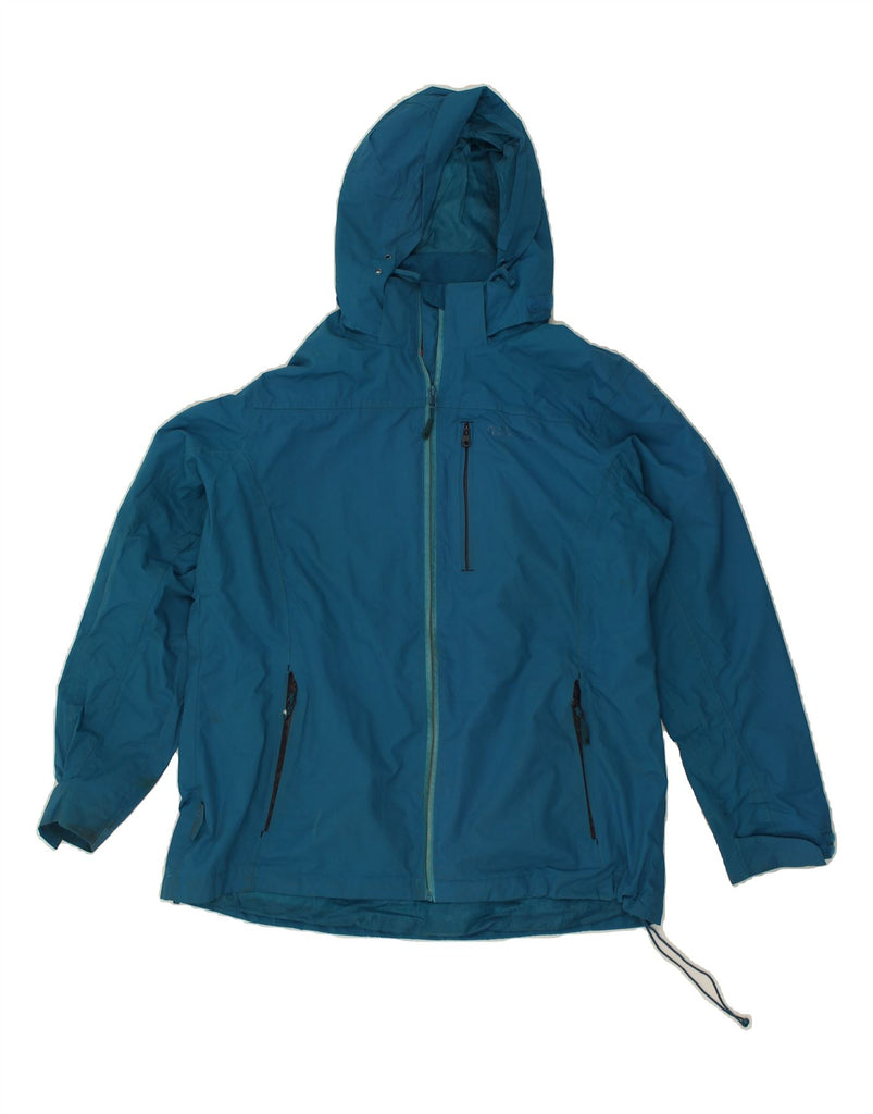 MOUNTAIN WAREHOUSE Womens Hooded Rain Jacket UK 18 XL Blue Nylon | Vintage Mountain Warehouse | Thrift | Second-Hand Mountain Warehouse | Used Clothing | Messina Hembry 