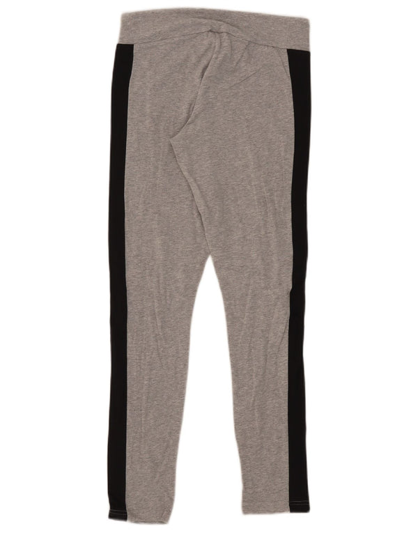 Adidas Womens Leggings UK 8/10 Small  Grey Colourblock Cotton