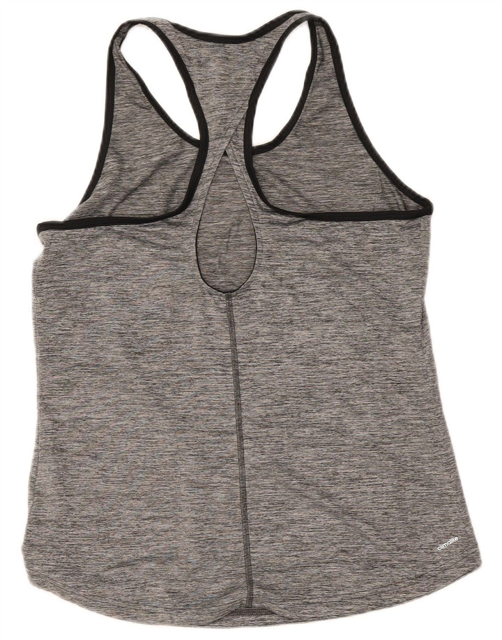 Adidas Womens Graphic Vest Top UK 16/18 Large Grey Polyester