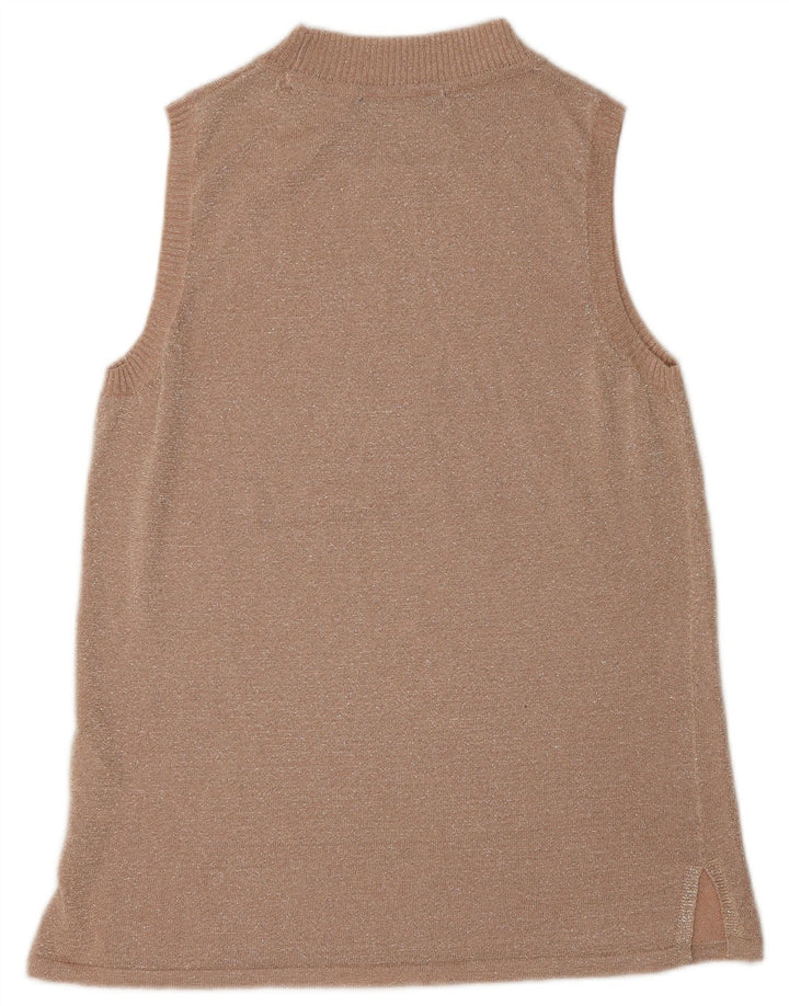 Marks & Spencer Womens Vest Top UK 12 Medium Beige Viscose