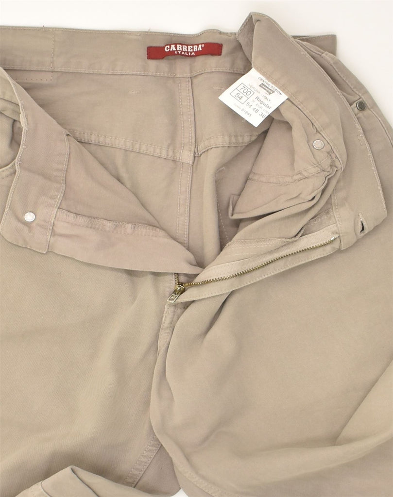 CARRERA Mens Straight Casual Trousers W38 L29 Beige Cotton | Vintage Carrera | Thrift | Second-Hand Carrera | Used Clothing | Messina Hembry 