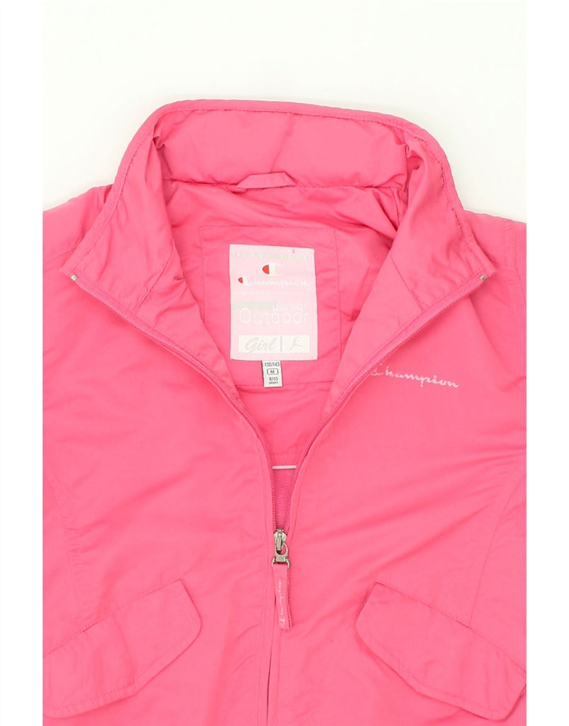 CHAMPION Girls Outdoor Bomber Jacket 9-10 Years Medium  Pink Polyester | Vintage Champion | Thrift | Second-Hand Champion | Used Clothing | Messina Hembry 