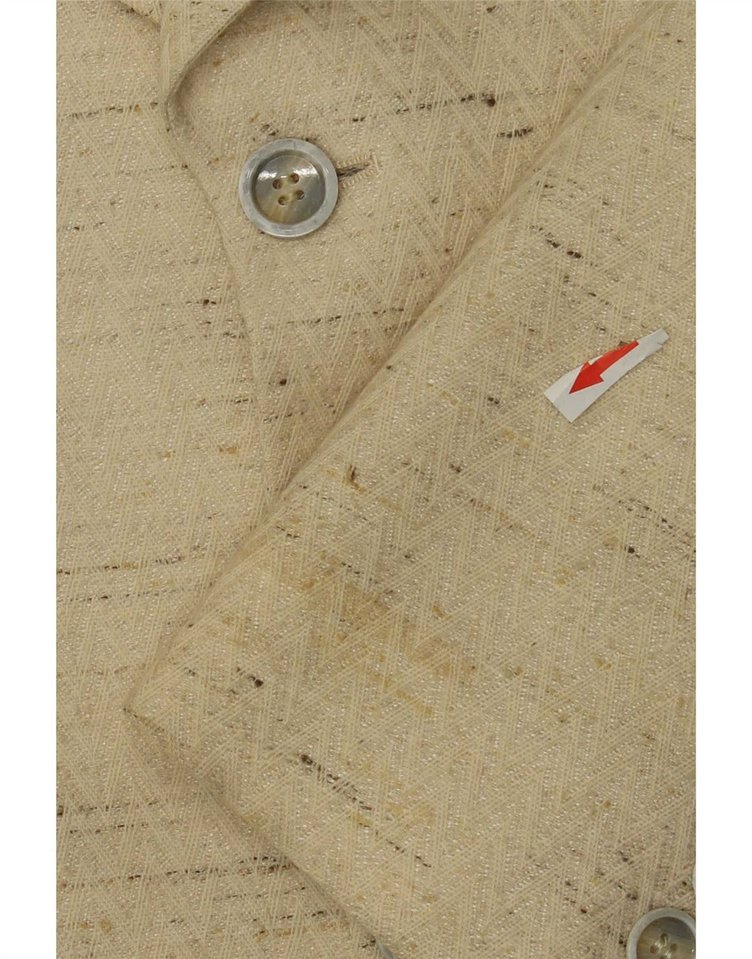 Vintage Mens 3 Button Blazer Jacket IT 48 Medium Beige Flecked Virgin Wool