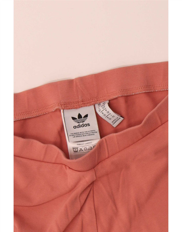 Adidas Womens Leggings UK 10 Small Pink Cotton